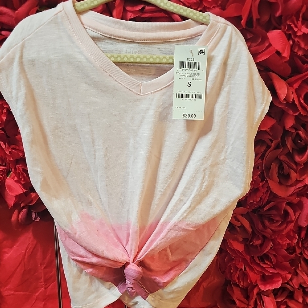 Epic Threads NWT Girls Pink Tie-Dye Knotted Tee Size Small